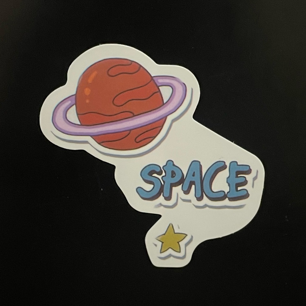 “Space” Saturn Sticker